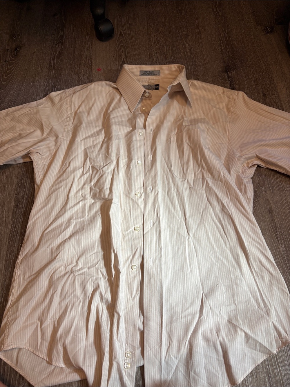 Arrow Men's Beige Stripe Dress Shirt - Point Collar